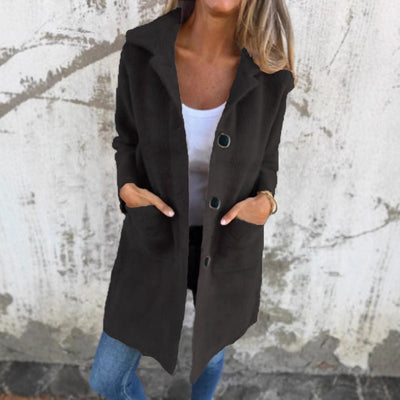 MARCE | Casual, Single-Breasted Thick Coat with Lapels