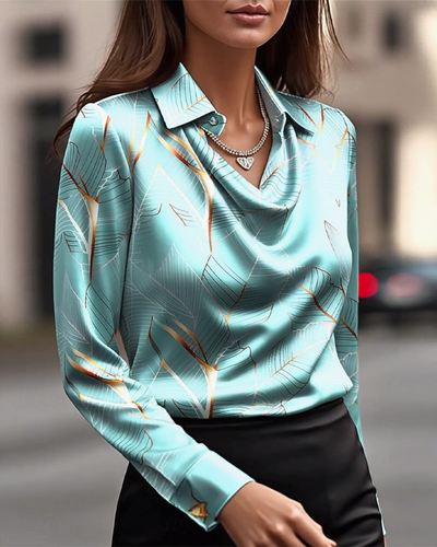Elegant Satin Long Sleeve Blouse