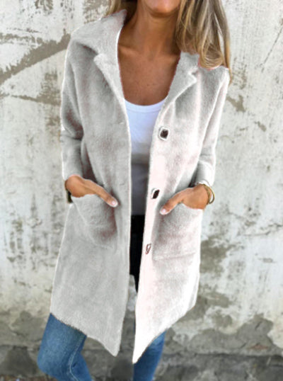 MARCE | Casual, Single-Breasted Thick Coat with Lapels