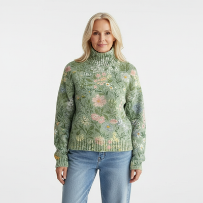 ANNA™ | Cozy Floral Turtleneck Sweater