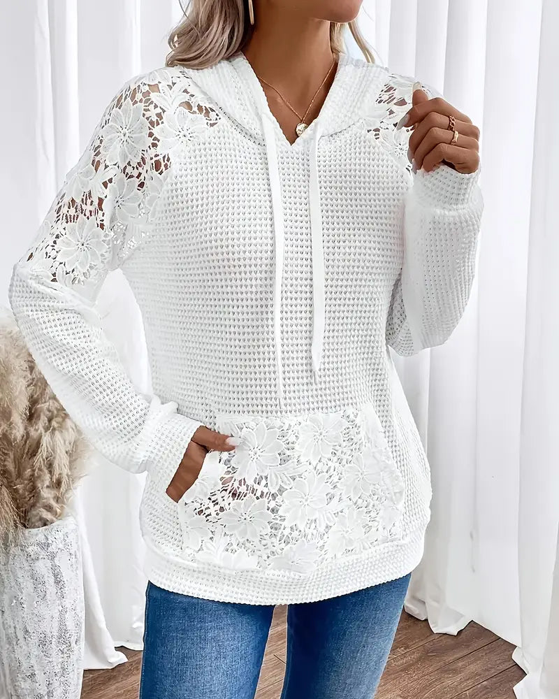ALESSIA | Casual Lace Hoodie with V-Neck