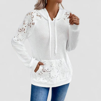 ALESSIA | Casual Lace Hoodie with V-Neck