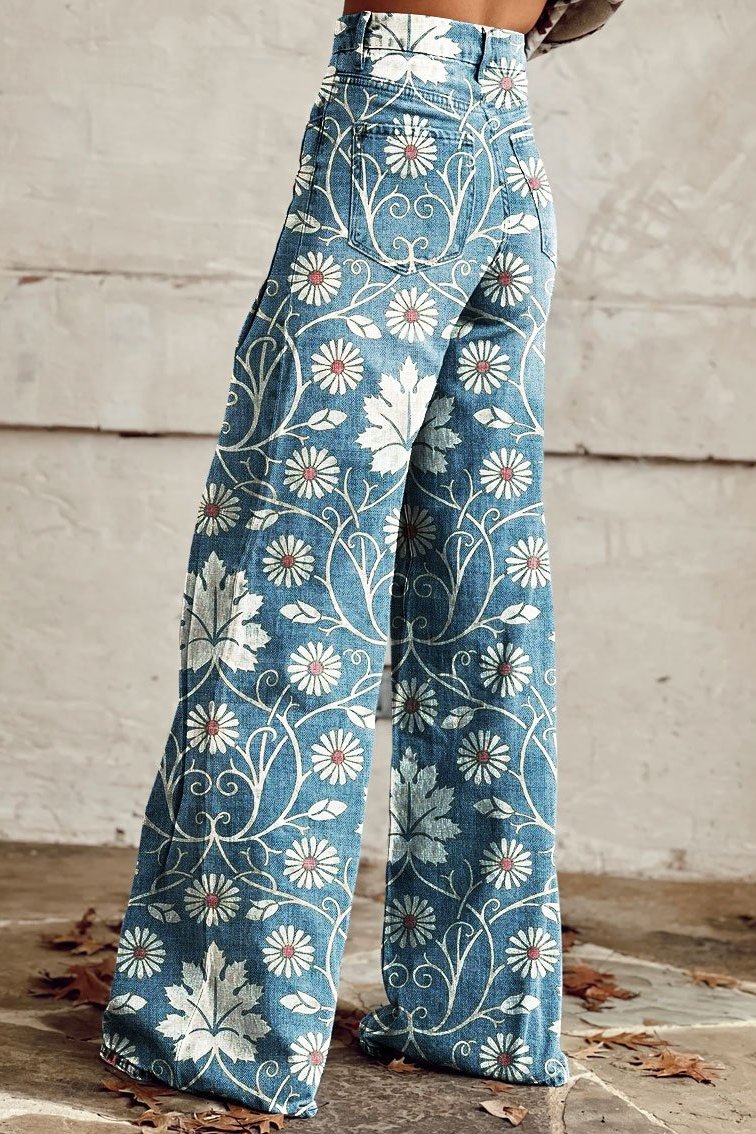 Floral Wide Leg Pants "Sally"