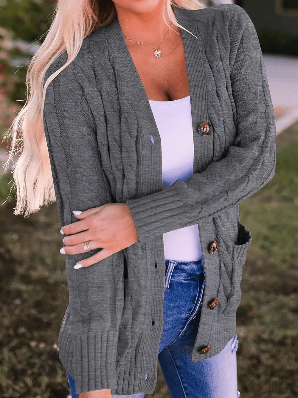 MARZENA | Cozy Cable Knit Cardigan