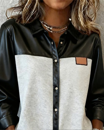 Reversible Patchwork Leather Shirt