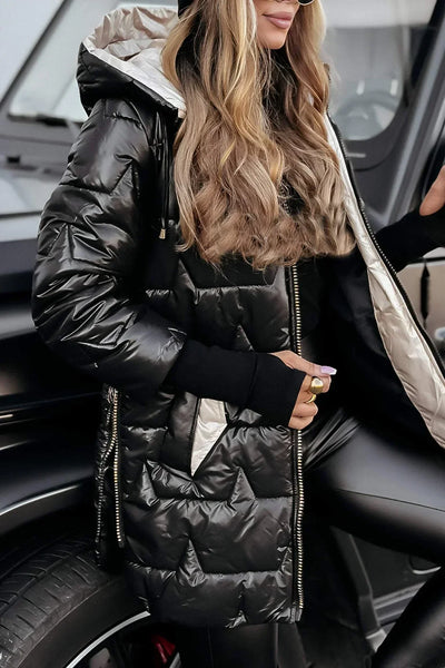 Eliza | Elegant winter coat with hood and padding