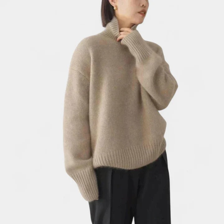 Elara | Oversized Turtleneck Knit Sweater