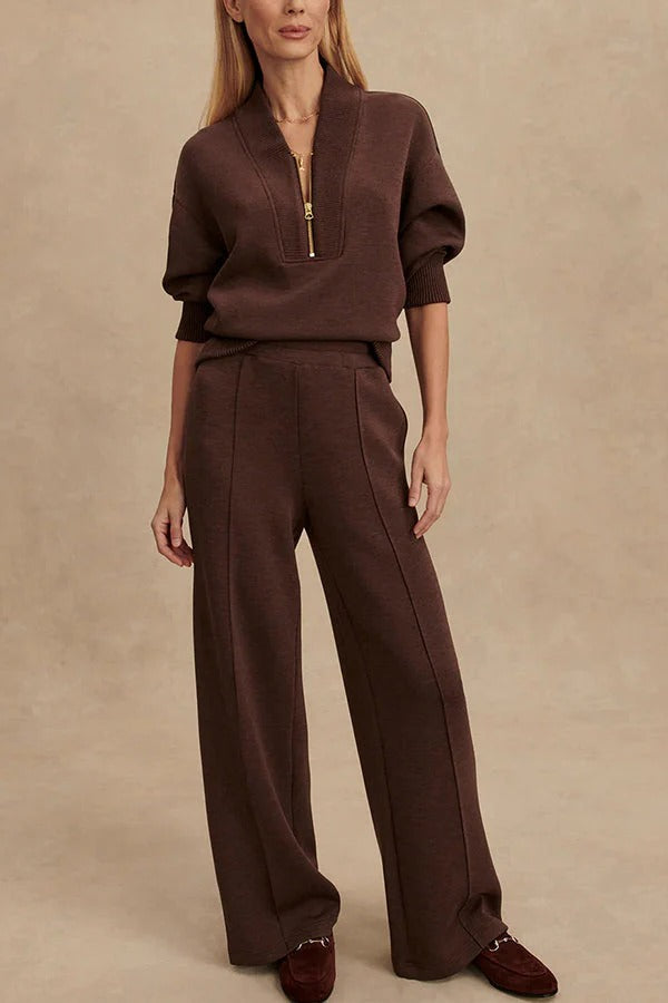 Aria | Zip-Neck Knit Lounge Set