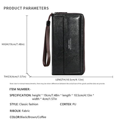 Ruby | Versatile PU Leather Zipper Clutch