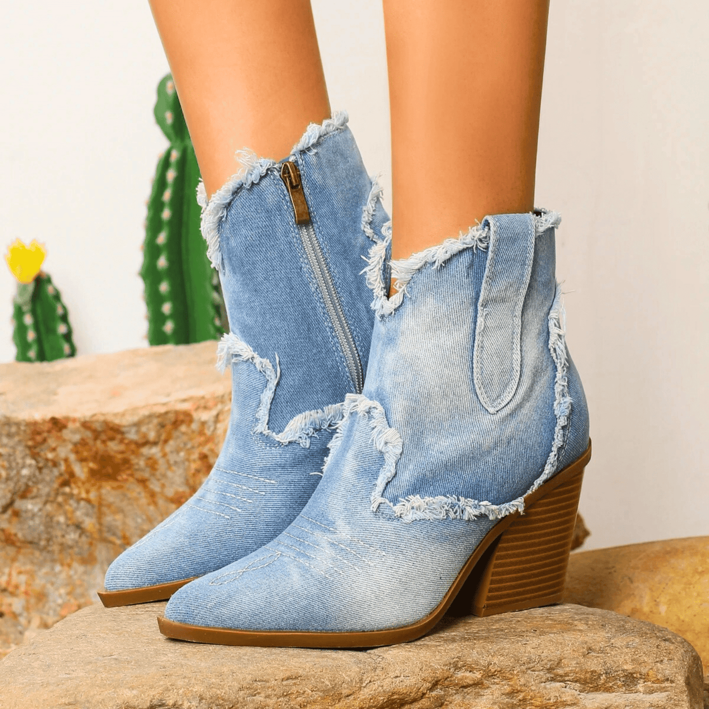 Aurela Denim Ankle Boots