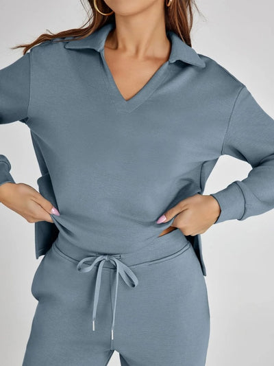 DORZA | Casual Two-Piece Set with Long Sleeves