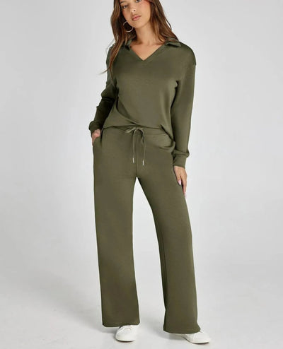 DORZA | Casual Two-Piece Set with Long Sleeves
