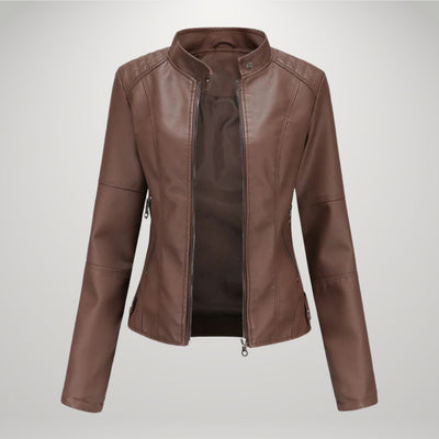 LUCYNA | Faux Leather Biker Jacket
