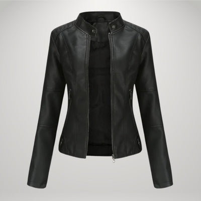 LUCYNA | Faux Leather Biker Jacket
